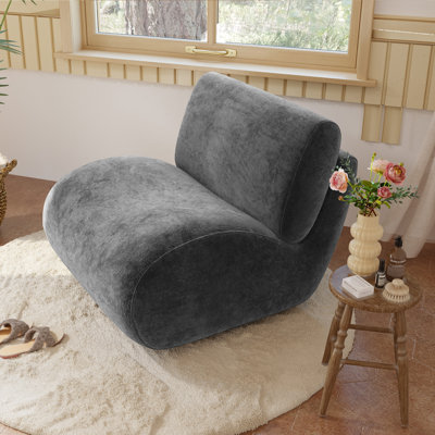 Fauteuil d'appoint pivotant rembourré avec dossier amovible Caleb