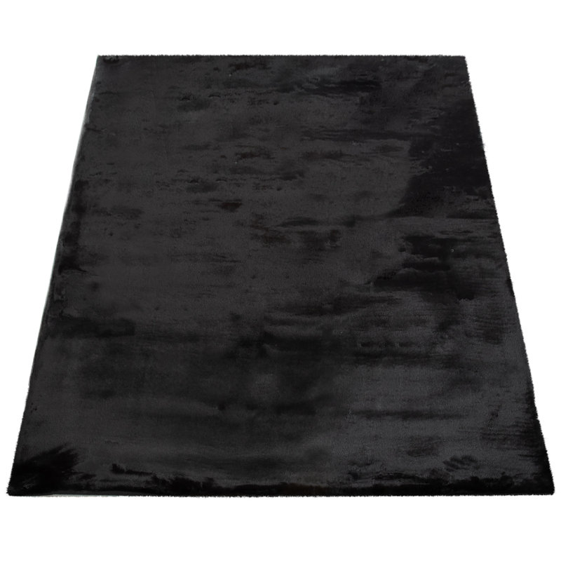 Tapis très doux en noir uni, Rectangle 2 pi 8 po x 4 pi 11 po