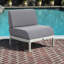 Patioflare Leaf Modular Armless Patio Chair, Grey