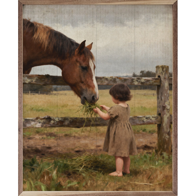 A Girl And Her Horse, H 10 po x l 8 po