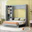 Lit escamotable double pleine grandeur avec tablettes-677547845-677547844