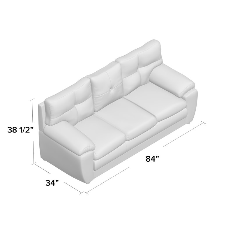 Kenn Upholstered 84'' Sofa, Bulldozer Graphite