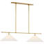 Soren 54" Linear Chandelier with Silk Pleated Shades-479432893