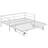Twin Size Metal Daybed with LED Light and Adjustable Pop-Up Trundle, White – Industrial Style Sofa Bed