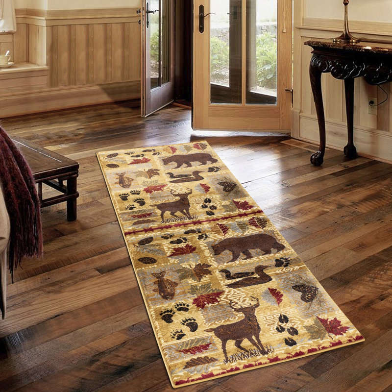 2Ft 3Ft Area Rug, Beige Polypropylene, And Stain , Adds Rustic Flair To Home Lodge Rug 2X3, Soft , Stains Traffic