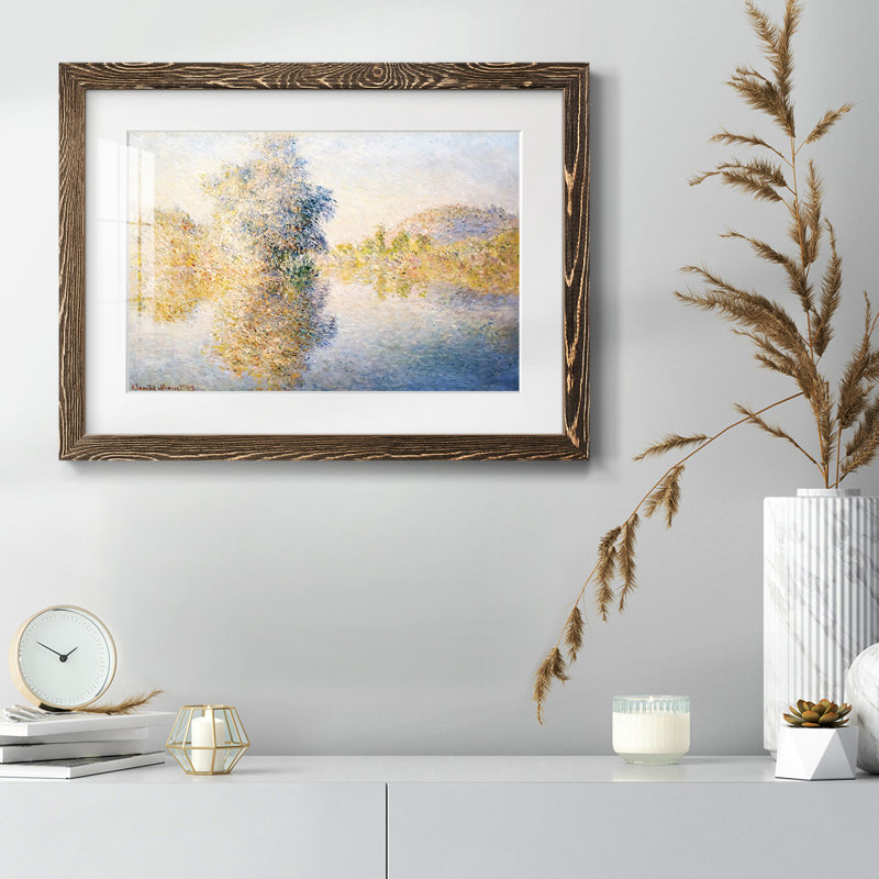 «Morning on the seine», 1893, reproduction d'art sur papier, Noyer, H 22 po x l 32 po x P 1,5 po