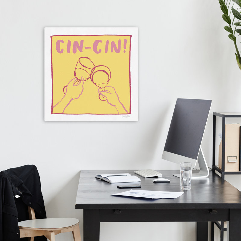 Cocktail Party Iv, art contemporain, H 18 po x l 18 po