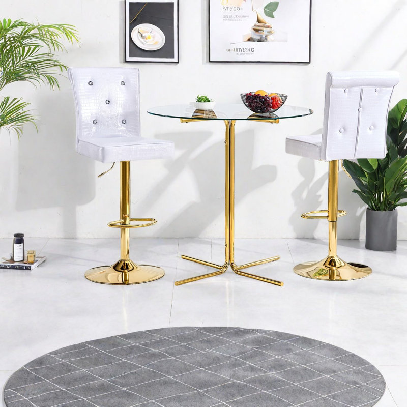 Ensemble de table de salle à manger (doit inclure la table et la chaise), ensemble de bistro moderne en verre et métal