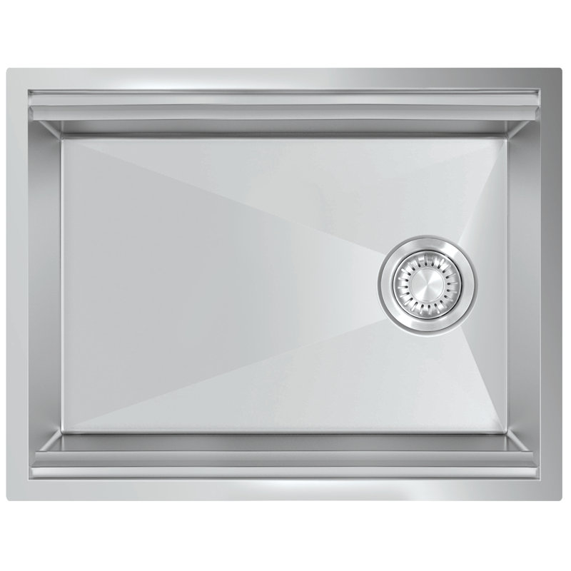 Ukinox 484mm W Single Bowl Stainless Steel Kitchen Sink, 254mm H x 711mm W x 484mm D
