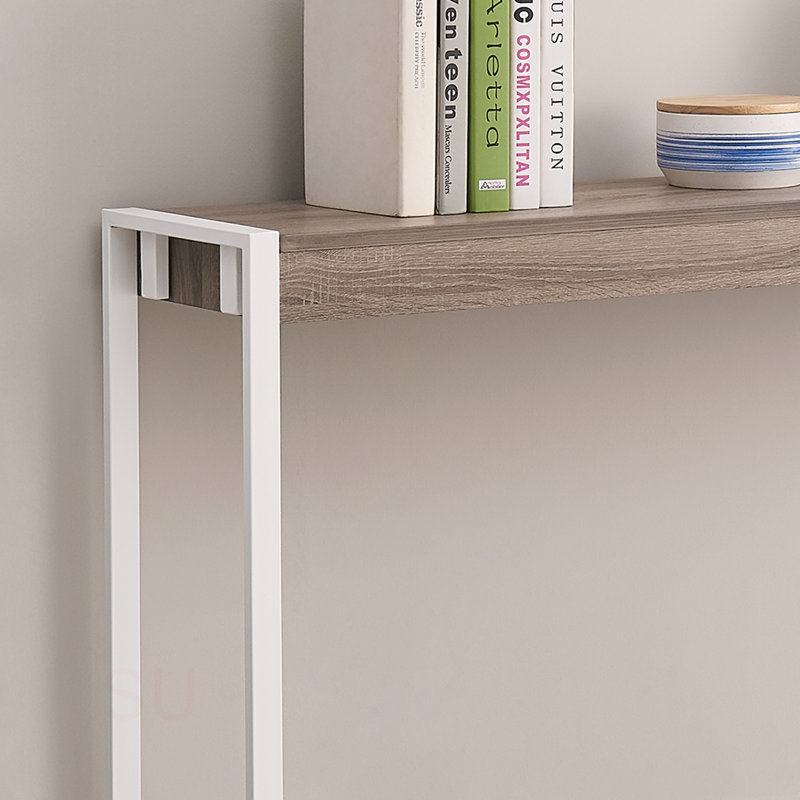 Console Macen pour le salon, Blanc, Naturel