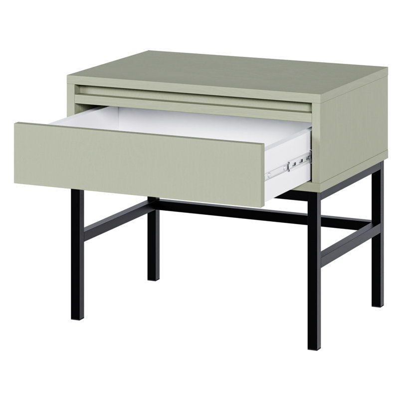 Bannie 50cm W Metal Bedside Table, Sage