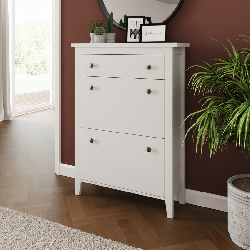 Kensington 12 Pair Flip Down Shoe Storage, White