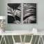 Art mural minimaliste noir sur feuille de palmier noir, impression neutre sur toile encadrée, 2 pièces-92285558-92285555-119463623