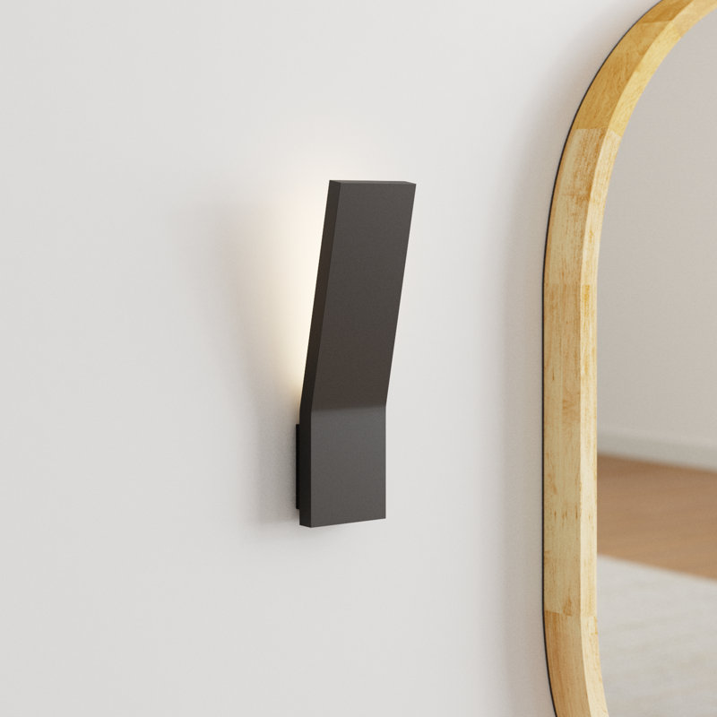 Ogden Single Light Dimmable LED Armed Sconce, Black, 11" H x 3" W x 2.75" D