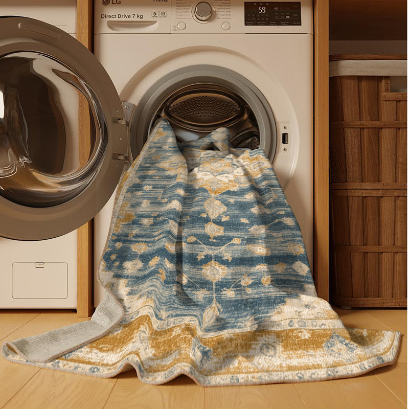 Tapis brun lavable à la machine, Rond 4 pi