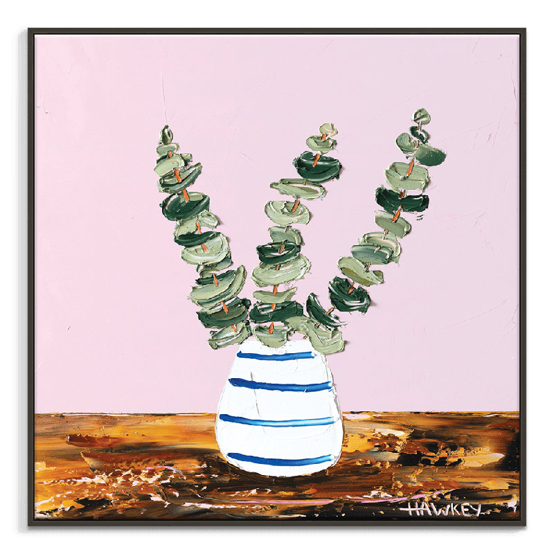 Eucalyptus Leaves by Angela Hawkey - Painting, 41cm H x 41cm W x 3cm D, Wrapped Canvas