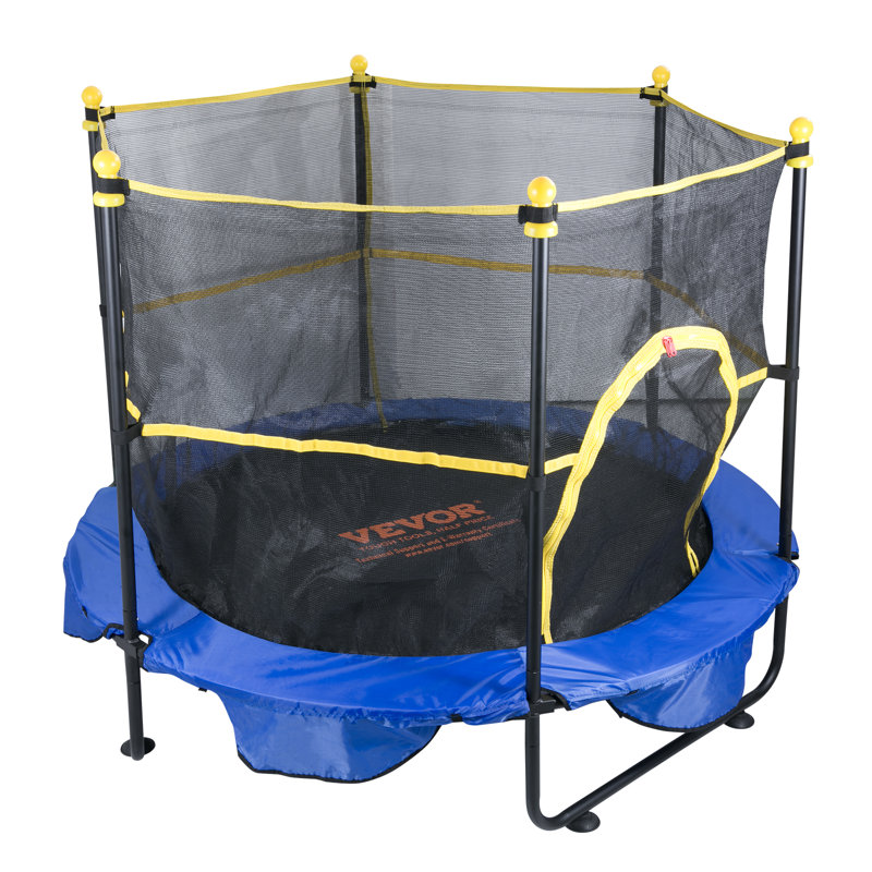 VEVOR 5ft Kids' Trampoline with Safety Enclosure and Basketball Hoop