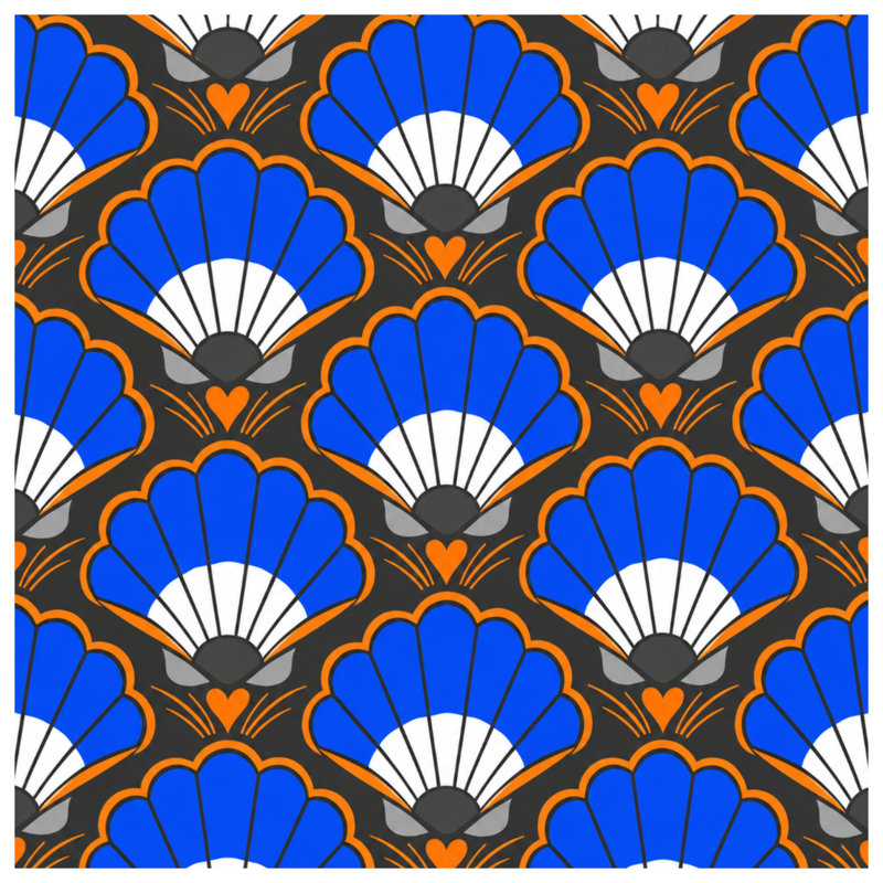 Tapisserie murale «Blue Orange», H 104 po x 88 avec 4 œillets