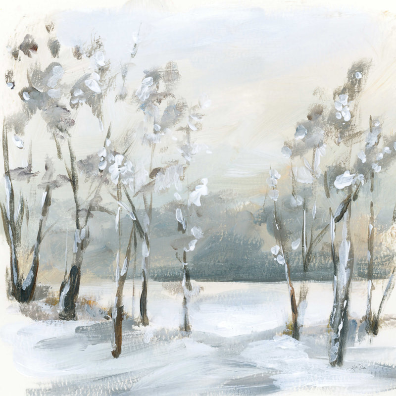 Arbres enneigés en hiver, H 30 po x l 30 po