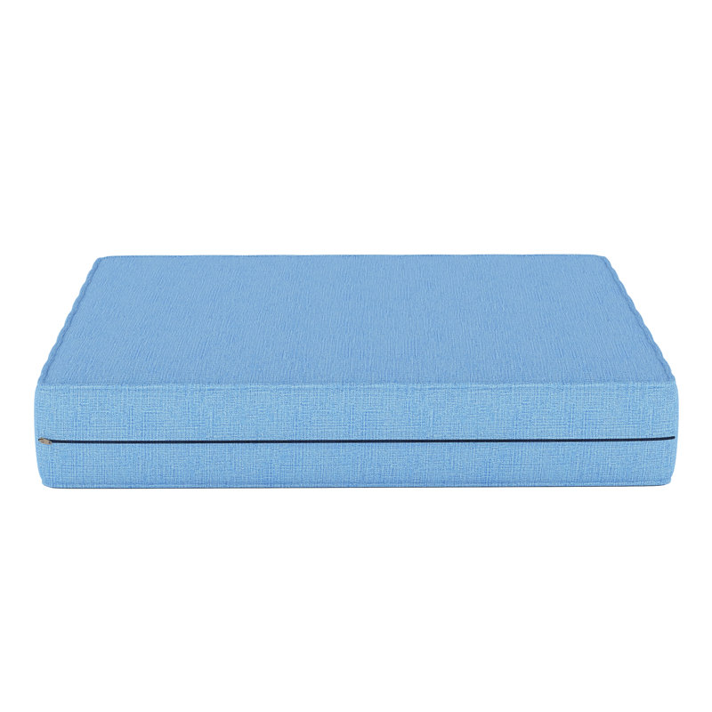 Sunbrella® Outdoor Ottoman Cushion, Canvas Air Blue Sunbrella® Canvas, 3.5" H x 23.5" W x 20.5" D