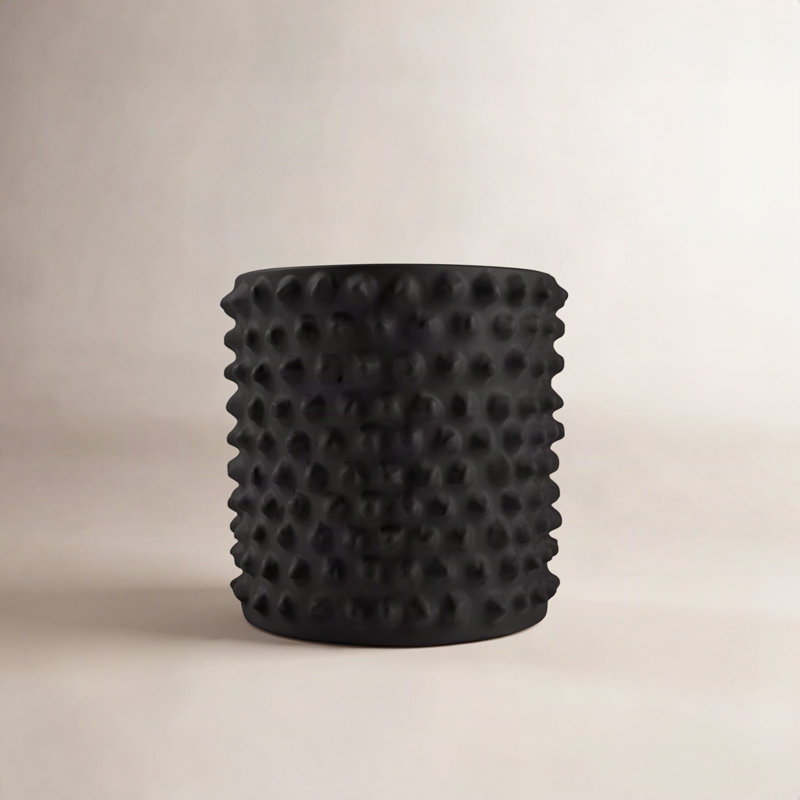 Genesta Ceramic Table Vase, Black, 9.84" H x 11.81" W x 11.81" D