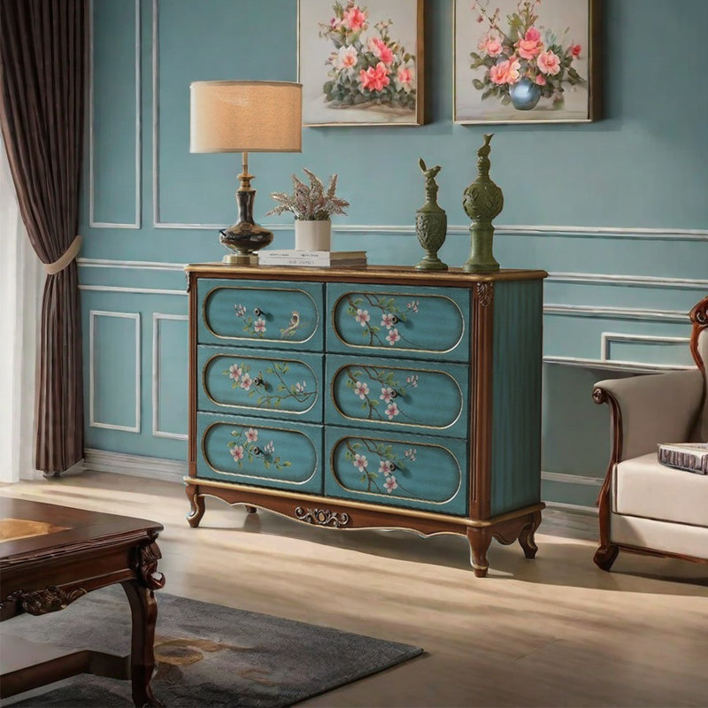 European style living room painted accent chest