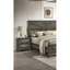 Ensemble de chambre à coucher 3 pièces Rustic Gray: grand lit avec 2 tables de chevet et tête de lit au design unique - décorations en métal