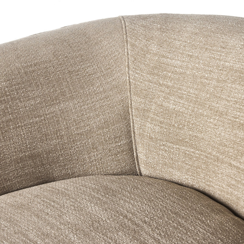 Mila Swivel Barrel Chair, Laken Stone Performance Textured Weave