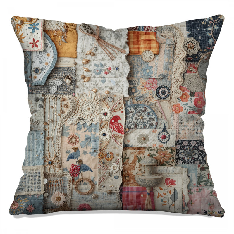 Coussins décoratifs en tissu rétro, 18 x 18 pouces