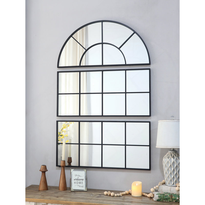 30" X 45" Large Arched Wall Mirror With Three Separate Sections