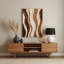 Art mural abstrait en métal beige 93-2120243783