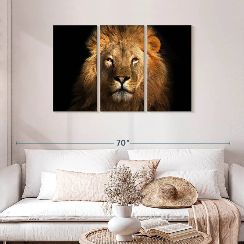 Fierce Lion Head, 28" H x 45" W