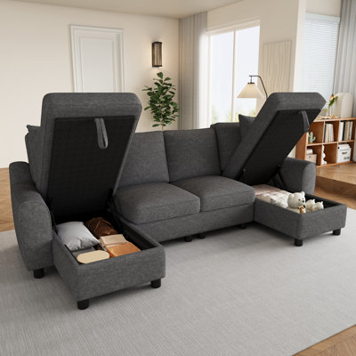 4 Seater Chenille Sofa