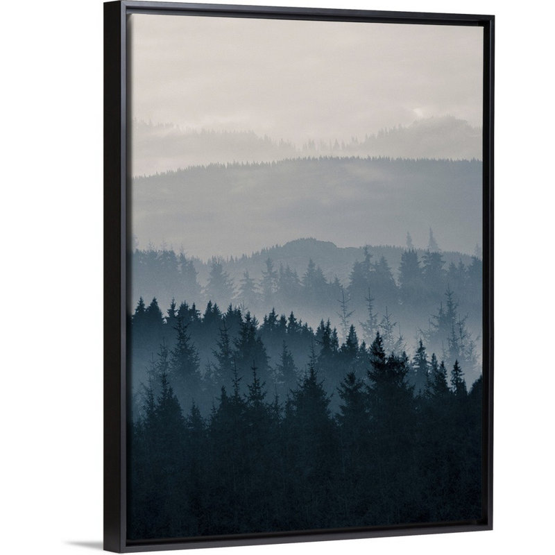 Reproduction de photo sur toile, "Blue Mountains II" par PhotoINC studio, H 26 po x l 20 po x P 1,75 po, Cadre noir
