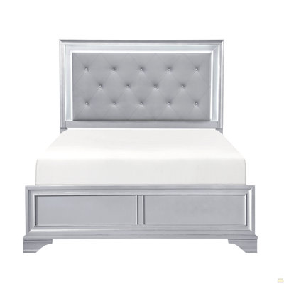 Tête de lit tapissier à DEL avec grand lit capitonné