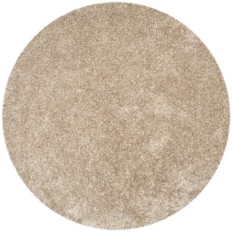 Delane Handmade Tufted Brown Area Rug, Round 5'
