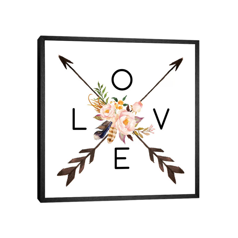 Love - Print on Canvas, Black Framed, 66.04cm H x 66.04cm W x 3.81cm D