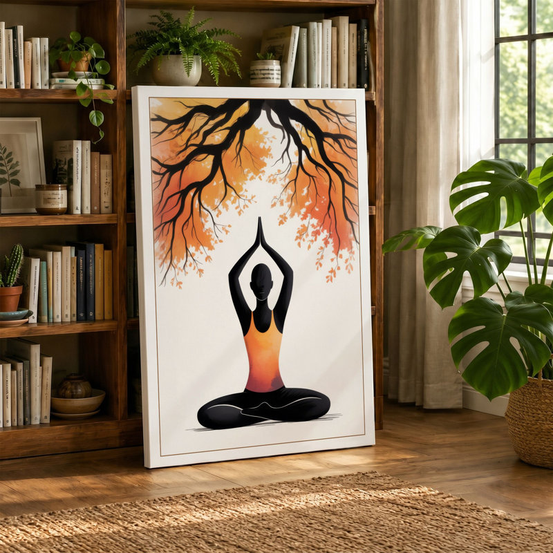 Rooted in Stillness Minimalist - Wrapped Canvas, 18x12 - 45.7 x 30.5 cm, Terracotta Border