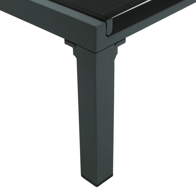 Chaise longue d'extérieur, noir (ensemble de 2)