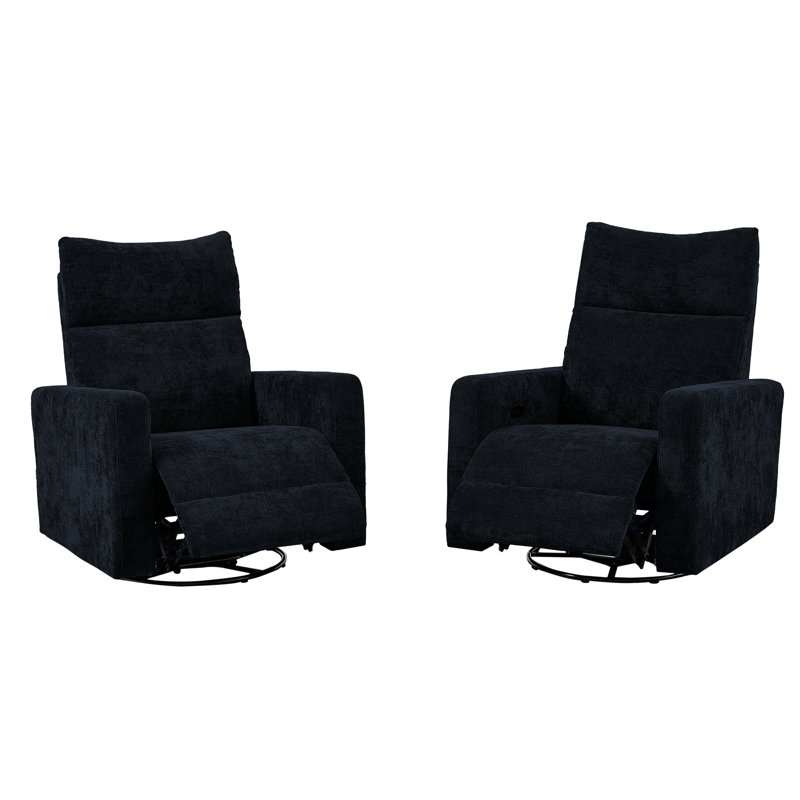 Telesha Upholstered Power Recliner, Black