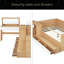 Lit plateforme double en bois avec 6 tiroirs, tablettes et coiffeuse-682702630
