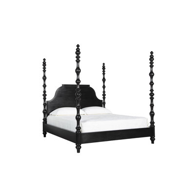  Paul Black Mahogany Poster King Bed