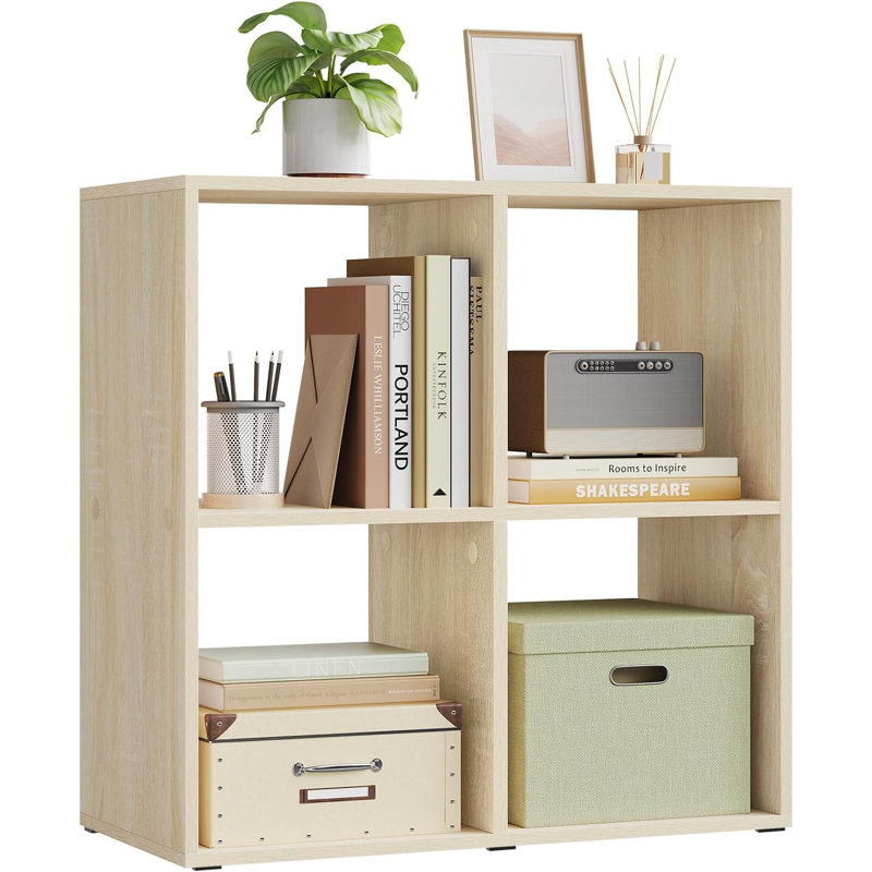60cm W Cube Bookcase, Brown, (2 Shelves) 60cmH x 60cmW x 29cmD
