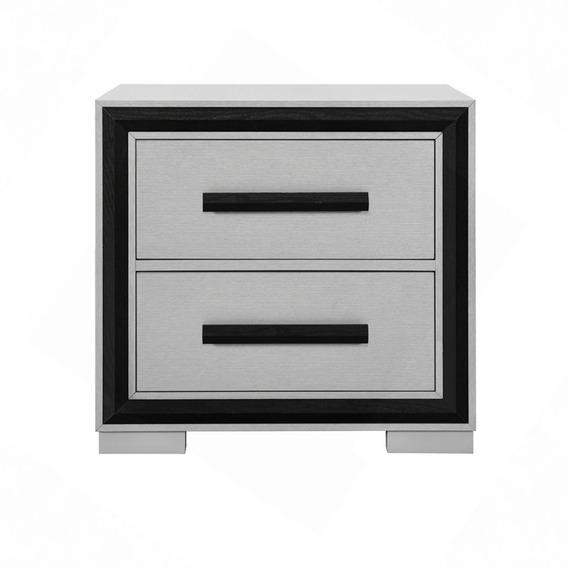 2-Drawer Nightstand, Black