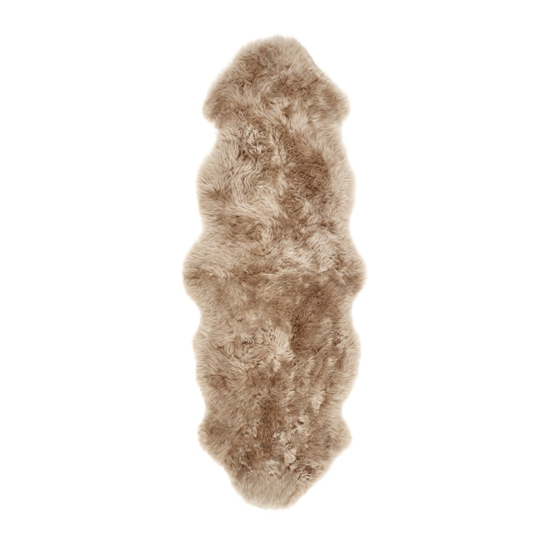 Iona Solid Colour Sheepskin Shag Area Rug, Novelty 75 x 175cm