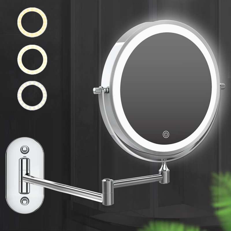  Miroir de maquillage à DEL, Chrome, 10