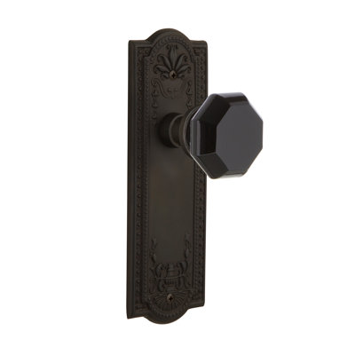 Plaque longue de porte mortaise intérieure en cristal noir avec pré Waldorf