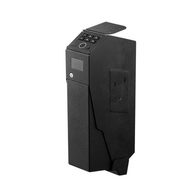 Biometric Gun Safe with LCD Screen & LED Light - Quick Access Handgun Safe for Nightstand, Bedside, or Car Mounting