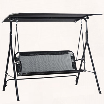 Outsunny Patio Swing Chair with Canopy, Seats 2 Adults