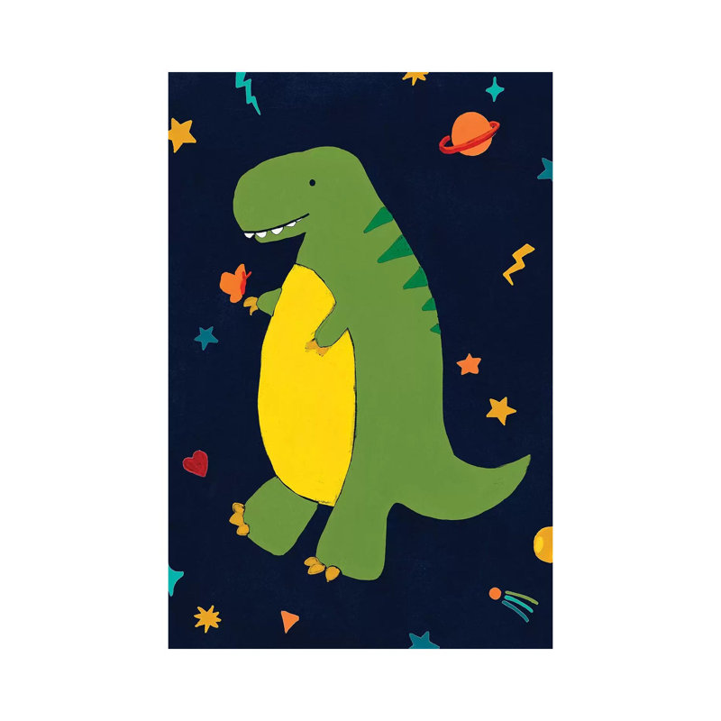 Starry Dinos III by June Erica Vess - Wrapped Canvas Gallery-Wrapped Canvas Giclée, 20.32 cm H x 30.48 cm W